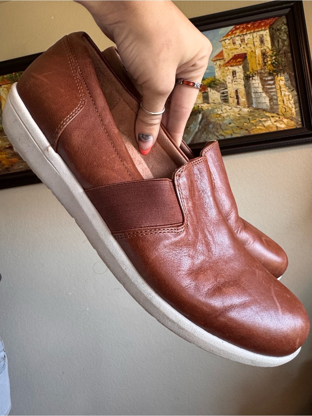 Vionic Leather Brown Loafers Gianna Shoes 10
